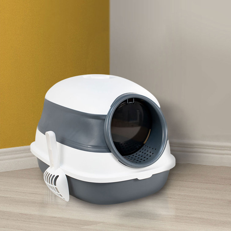 Oliver Large Hooded Cat Litter Box With Lid Enclosed Foldable